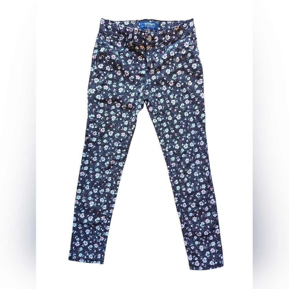 Old Navy Black Floral Rockstar Jeggings